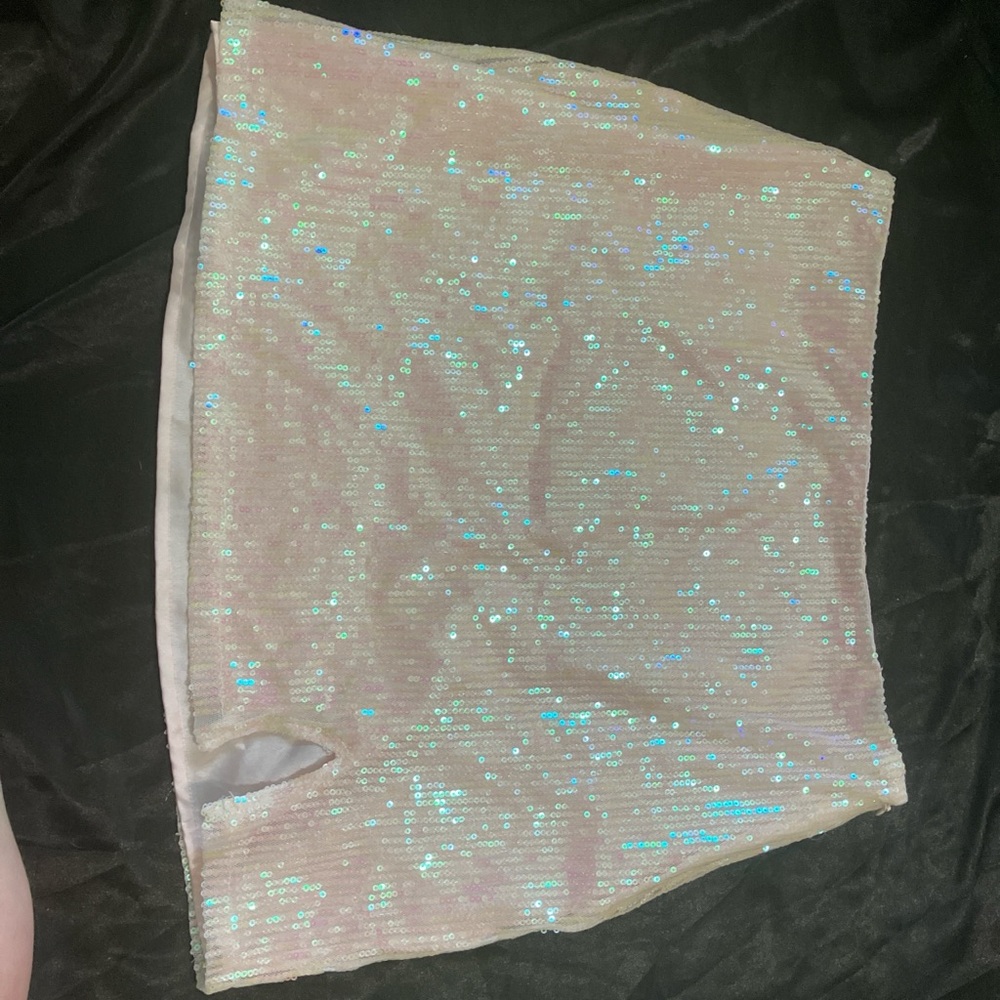 pink sequin altered state skirt